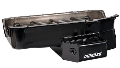 Moroso Pre-80 Chevrolet SBC (w/2 Pc Seal & Low Clearance) Wet Sump 7qt 7in Steel Oil Pan - Black