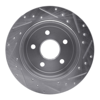 R1 Concepts R1 05-10 Jeep Commander Rear Left Drilled & Slotted Silver Brake Rotor