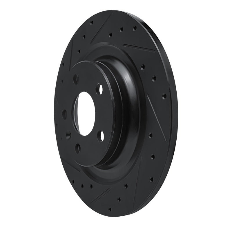 R1 Concepts R1 18-25 Volvo S60 Rear Left Drilled & Slotted Black Brake Rotor