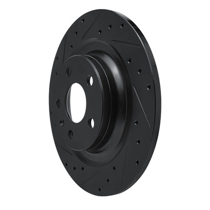 R1 Concepts R1 18-25 Volvo S60 Rear Left Drilled & Slotted Black Brake Rotor