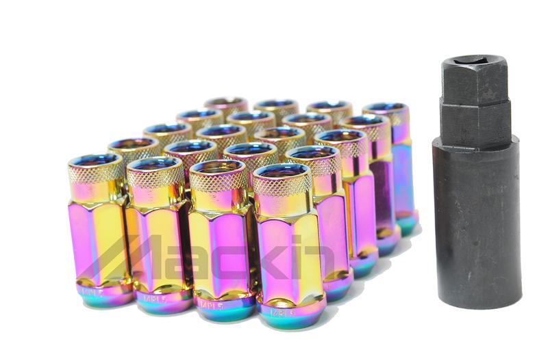 Wheel Mate Monster Open End Lug Nut Set of 20 - Black Chrome 14x1.50