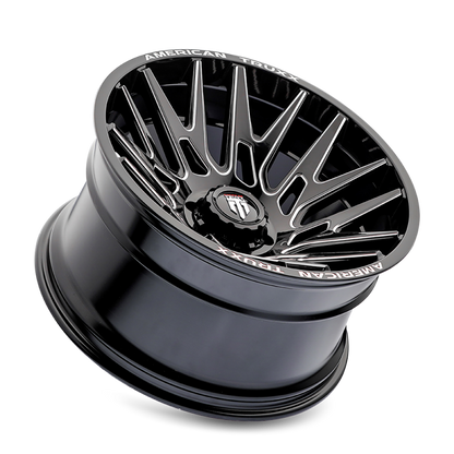 American Truxx AT1919 Evolution 22x12 / 8x180 BP / -44mm Offset / 124.2mm Hub Gloss Blk Mill Wheel