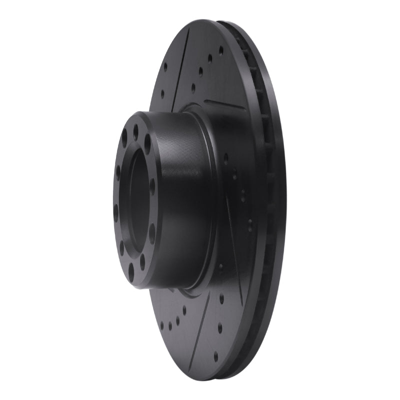 R1 Concepts R1 72-80 Mercedes-Benz 280SE Front Left Drilled & Slotted Black Brake Rotor