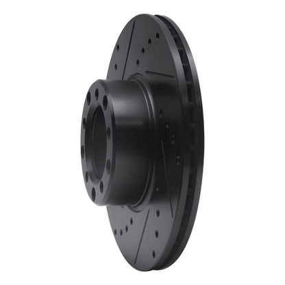 R1 Concepts R1 72-80 Mercedes-Benz 280SE Front Left Drilled & Slotted Black Brake Rotor