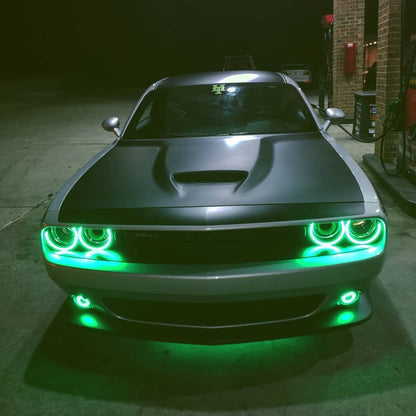 ORACLE Lighting Oracle 15-21 Dodge Challenger Waterproof LED Fog Light Halo Kit - ColorSHIFT