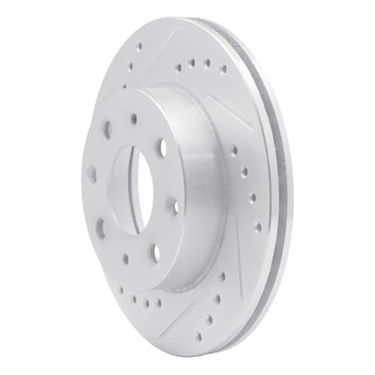 R1 Concepts R1 82-83 Honda Accord Sedan Front Left Drilled & Slotted Silver Brake Rotor