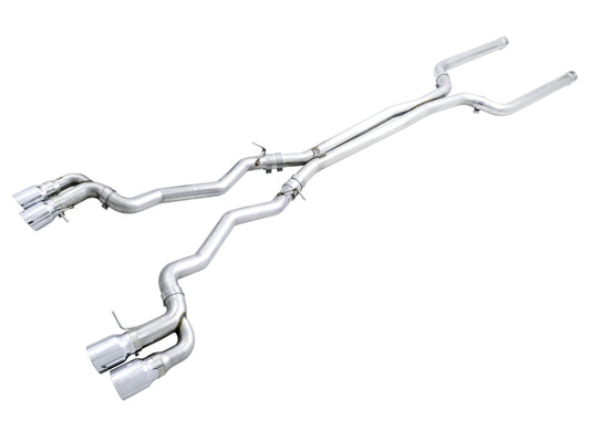 AWE Tuning 18-19 BMW M5 (F90) 4.4T AWD Cat-Back Exhaust - Track Edition (Chrome Silver Tips)