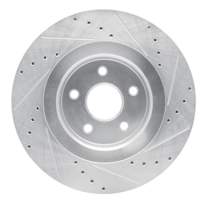 R1 Concepts R1 06-10 Jeep Grand Cherokee Front Left Drilled & Slotted Silver Brake Rotor