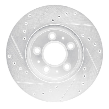 R1 Concepts R1 95-97 Ford Crown Victoria Front Right Drilled & Slotted Silver Brake Rotor
