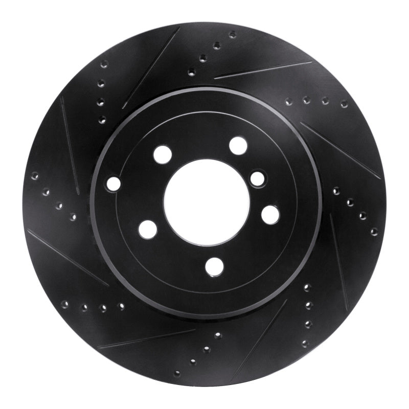 R1 Concepts R1 10-12 Land Rover Range Rover Rear Left Drilled & Slotted Black Brake Rotor