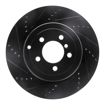 R1 Concepts R1 10-12 Land Rover Range Rover Rear Left Drilled & Slotted Black Brake Rotor