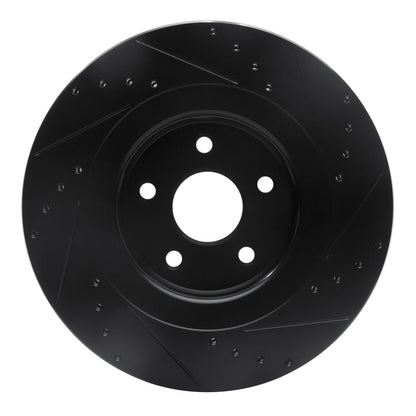 R1 Concepts R1 06-10 Jeep Grand Cherokee Front Left Drilled & Slotted Black Brake Rotor