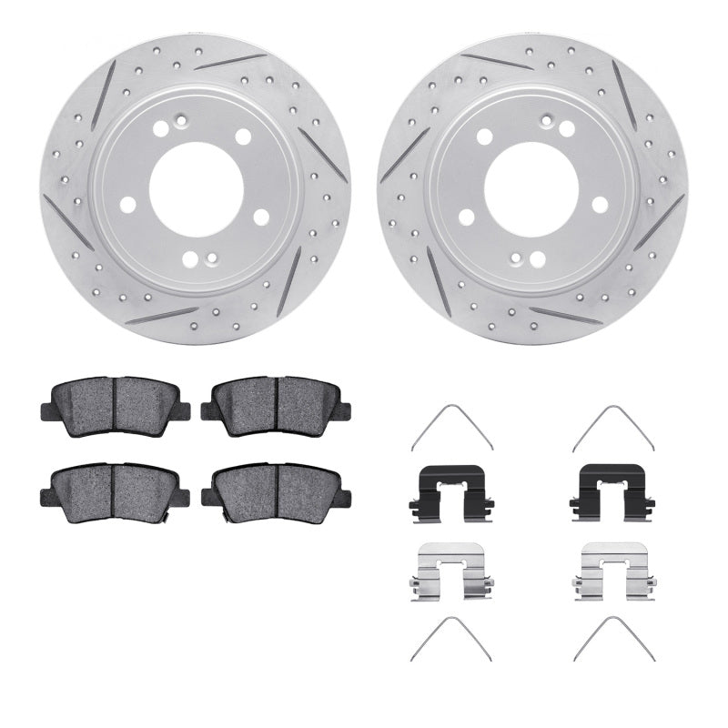 R1 Concepts R1 12-24 Hyundai Elantra GT Rear Drill/Slot Carbon Coated Rotor Set w/Optimum Pads