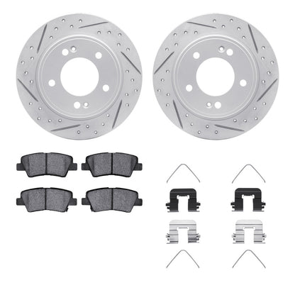 R1 Concepts R1 12-24 Hyundai Elantra GT Rear Drill/Slot Carbon Coated Rotor Set w/Optimum Pads