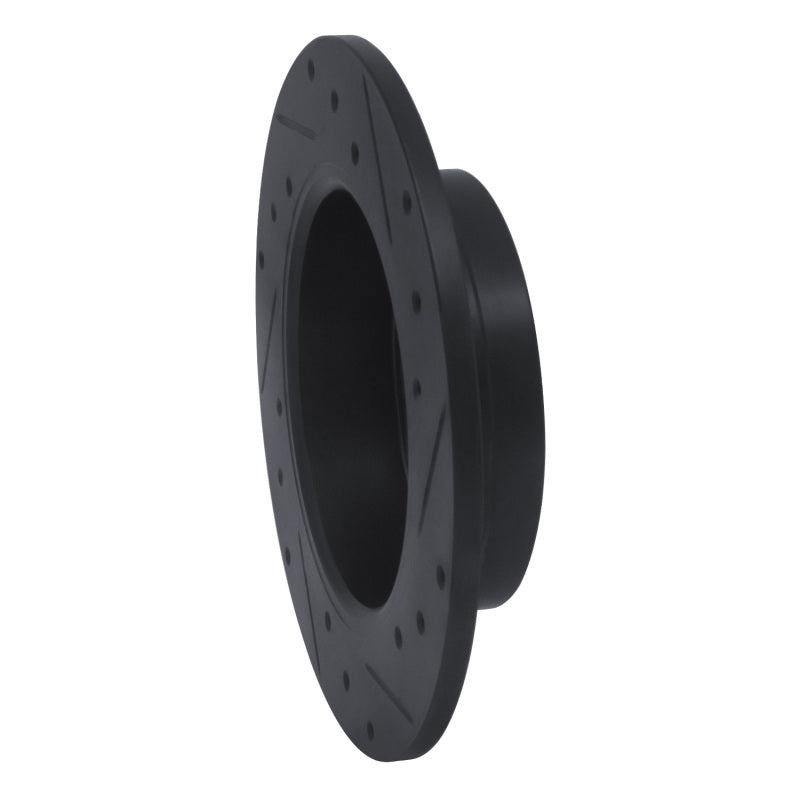 R1 Concepts R1 88-93 Dodge 2000 GTX Rear Left Drilled & Slotted Black Brake Rotor