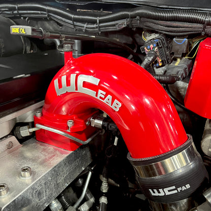 Wehrli 03-07 Dodge 5.9L Cummins 3.5in Intake Horn & Driver Side Intercooler Pipe Kit - Gloss Black