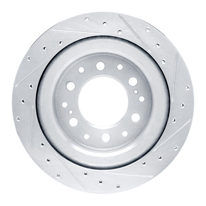 R1 Concepts R1 2022-2025 Lexus LX600 Rear Left Drilled & Slotted Silver Brake Rotor
