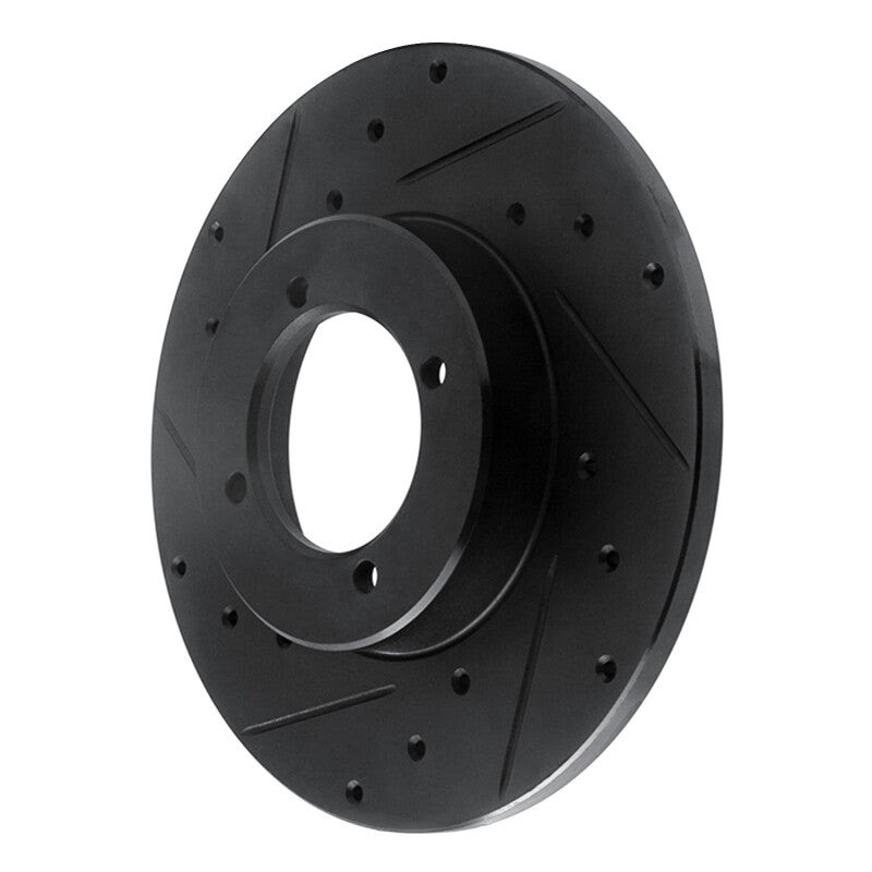 R1 Concepts R1 74-78 Nissan 260Z Front Left Drilled & Slotted Black Brake Rotor