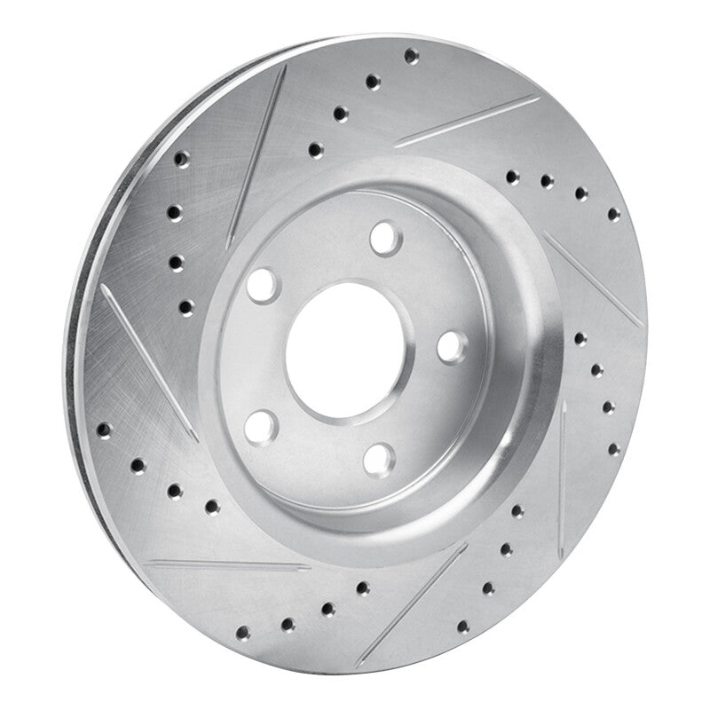 R1 Concepts R1 05-10 Jeep Grand Cherokee Front Right Drilled & Slotted Silver Brake Rotor