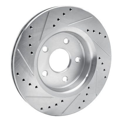 R1 Concepts R1 05-10 Jeep Grand Cherokee Front Right Drilled & Slotted Silver Brake Rotor