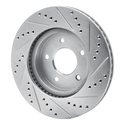 R1 Concepts R1 02-07 Chevrolet Equinox Front Left Drilled & Slotted Silver Brake Rotor