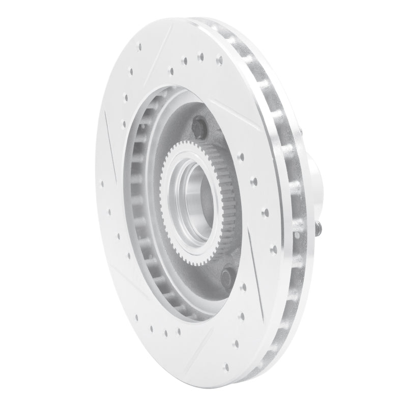 R1 Concepts R1 91-03 Chevrolet Blazer Front Right Drilled & Slotted Silver Brake Rotor