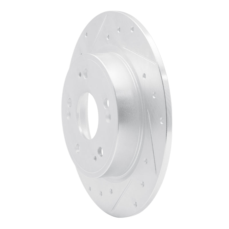 R1 Concepts R1 16-16 Honda CR-Z Rear Left Drilled & Slotted Silver Brake Rotor