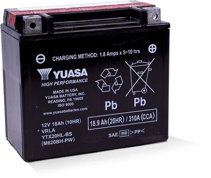 Yuasa Battery Yuasa YTX20HL-BS-PW High Performance AGM Battery w/Bottle