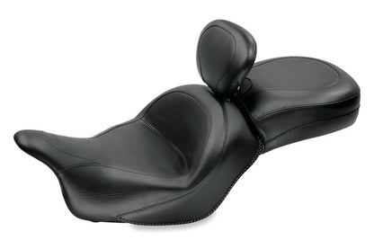 Mustang Motorcycle Mustang 09-13 Kawasaki Vulcan 1700 Classic Std Touring 1PC Seat w/Driver Backrest - Black