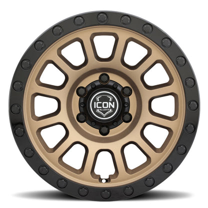 ICON Hulse 18x9 / 6x5.5 / 0mm / 5in BS Satin Bronze w/ Gloss Black Lip