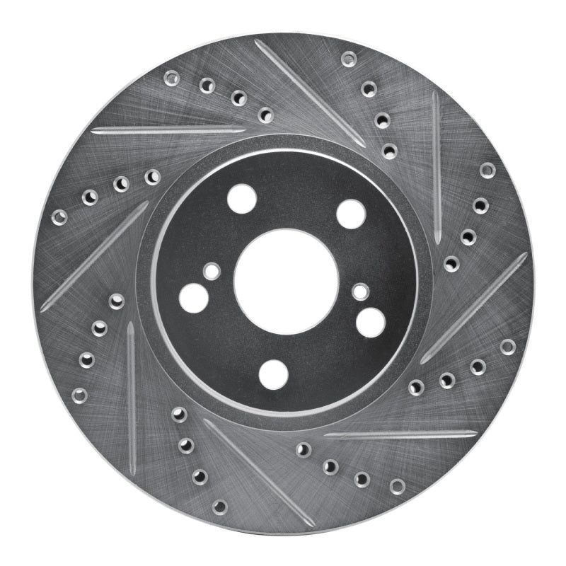 R1 Concepts R1 00-10 Pontiac Vibe Front Right Drilled & Slotted Silver Brake Rotor