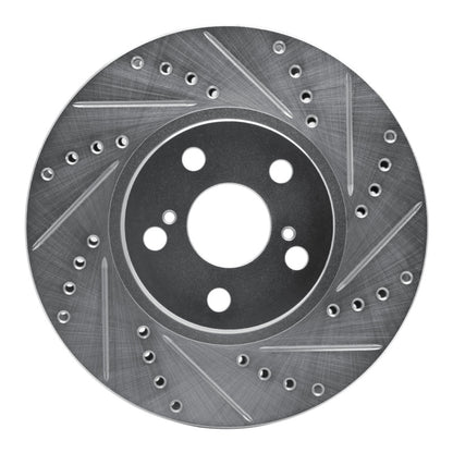 R1 Concepts R1 00-10 Pontiac Vibe Front Right Drilled & Slotted Silver Brake Rotor