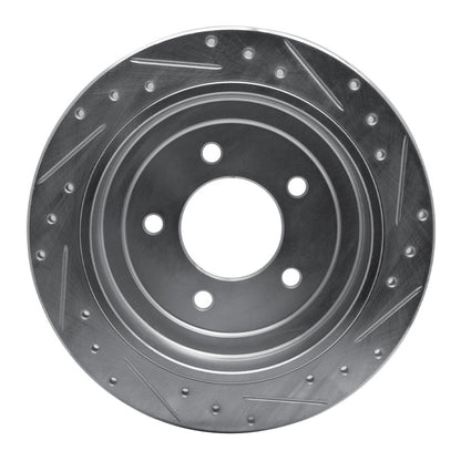 R1 Concepts R1 97-04 Ford Expedition Rear Left Drilled & Slotted Silver Brake Rotor