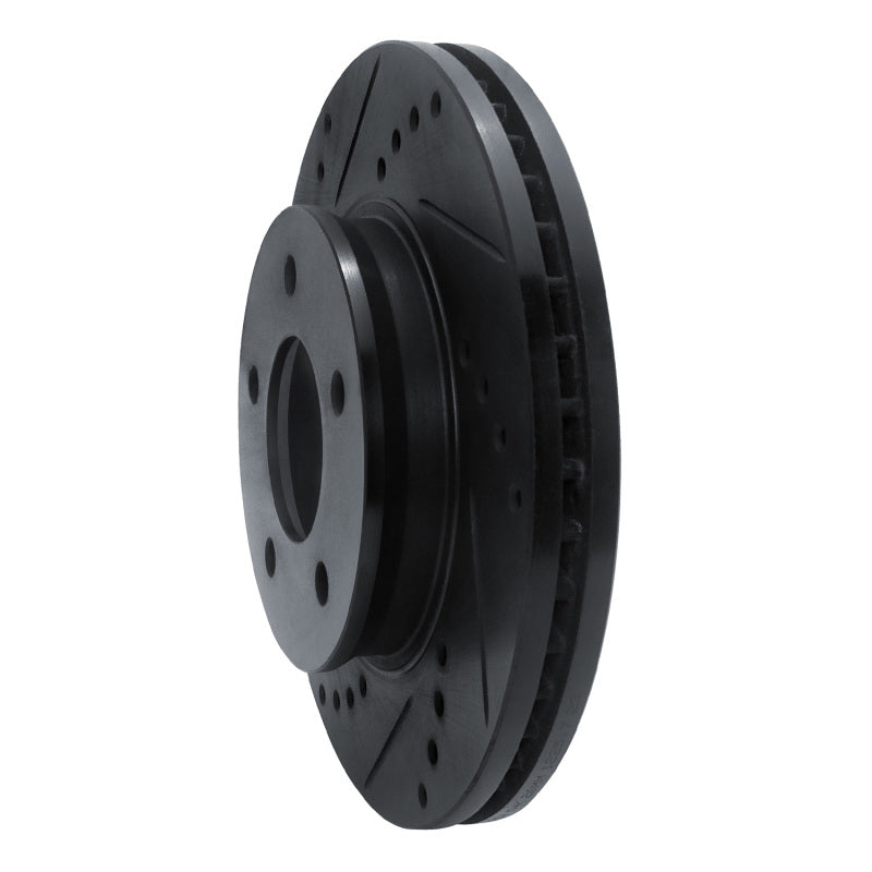 R1 Concepts R1 96-98 Mazda MPV Front Left Drilled & Slotted Black Brake Rotor
