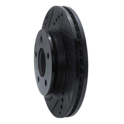 R1 Concepts R1 96-98 Mazda MPV Front Left Drilled & Slotted Black Brake Rotor