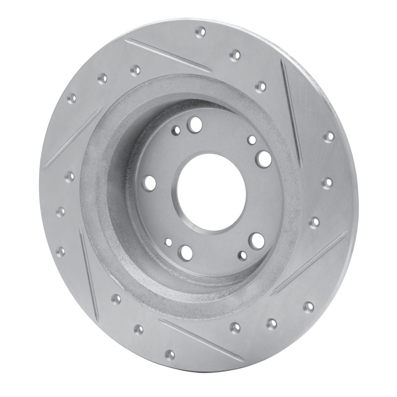 R1 Concepts R1 05-22 Acura ILX Rear Left Drilled & Slotted Silver Brake Rotor