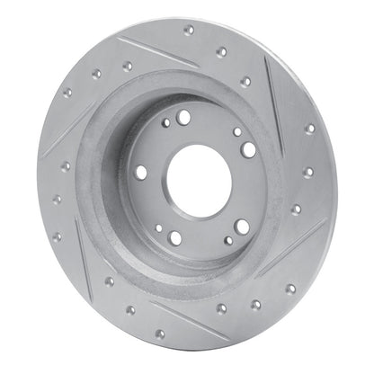 R1 Concepts R1 05-22 Acura ILX Rear Left Drilled & Slotted Silver Brake Rotor