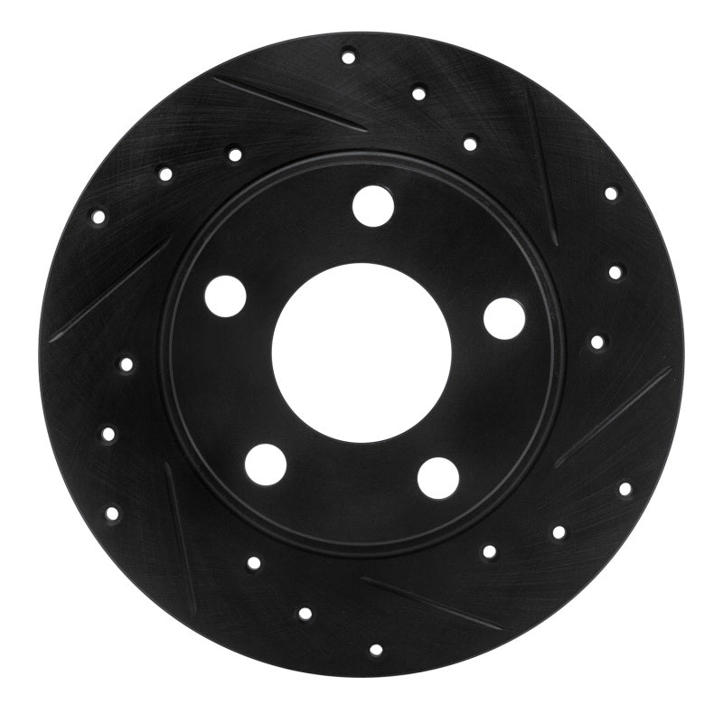 R1 Concepts R1 99-05 Audi A6 Quattro Rear Right Drilled & Slotted Black Brake Rotor
