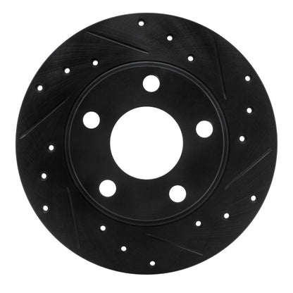 R1 Concepts R1 99-05 Audi A6 Quattro Rear Right Drilled & Slotted Black Brake Rotor
