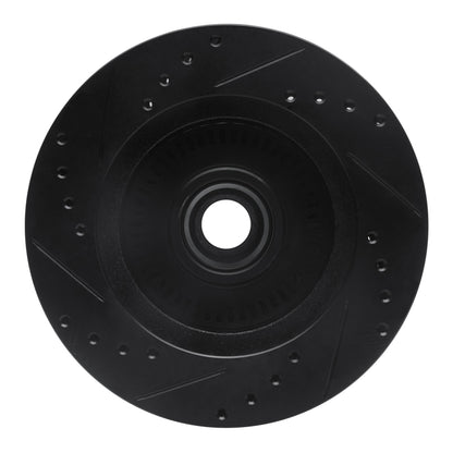 R1 Concepts R1 87-92 Lincoln Continental Front Right Drilled & Slotted Black Brake Rotor