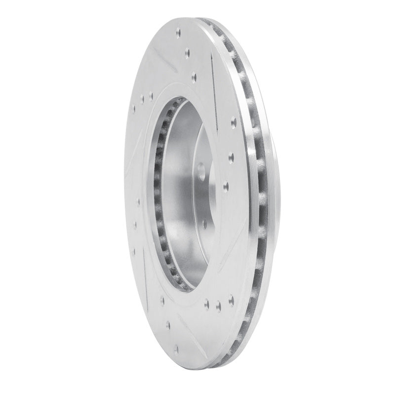 R1 Concepts R1 86-17 Nissan NX Front Left Drilled & Slotted Silver Brake Rotor