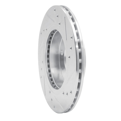 R1 Concepts R1 86-17 Nissan NX Front Left Drilled & Slotted Silver Brake Rotor