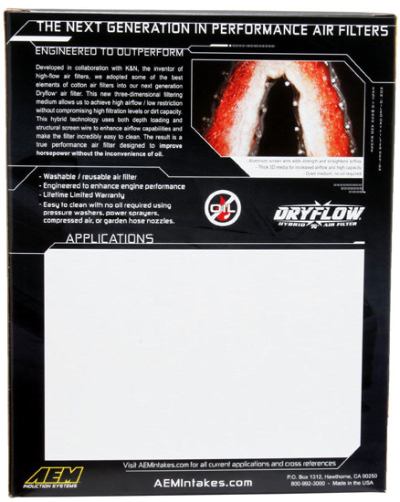 AEM Induction AEM 13-20 Nissan Sentra 1.8L DryFlow Air Filter