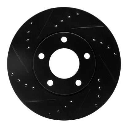 R1 Concepts R1 04-13 Mazda 3 Front Left Drilled & Slotted Black Brake Rotor