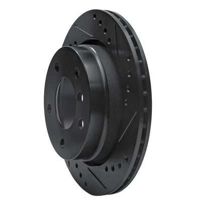 R1 Concepts R1 96-05 BMW 320I (USA/Canada) Rear Right Drilled & Slotted Black Brake Rotor