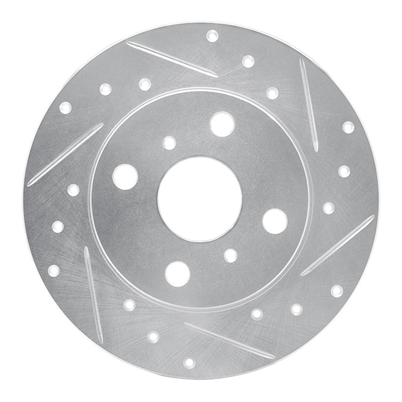 R1 Concepts R1 85-86 Toyota MR2 Rear Right Drilled & Slotted Silver Brake Rotor