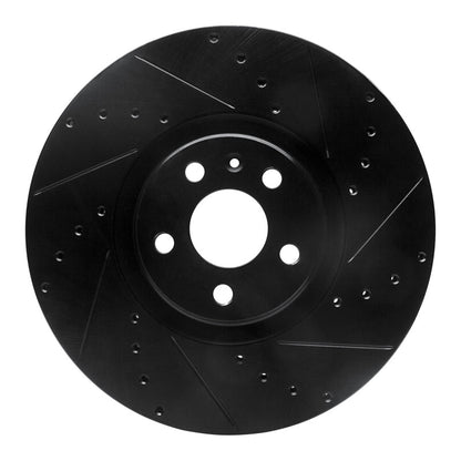 R1 Concepts R1 16-26 Polestar Polestar 2 Front Right Drilled & Slotted Black Brake Rotor