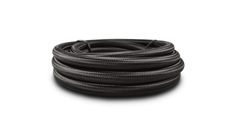 Vibrant -6 AN Black Nylon Braided Flex Hose w/ PTFE liner (5FT long)