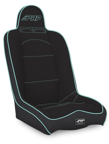 PRP Seats PRP Daily Driver High Back Suspension Seat- Black/Teal Tweed