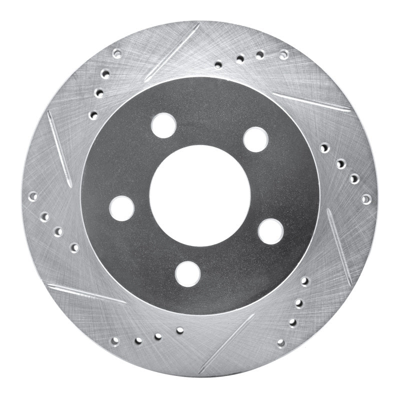R1 Concepts R1 99-06 Jeep Cherokee Front Left Drilled & Slotted Silver Brake Rotor